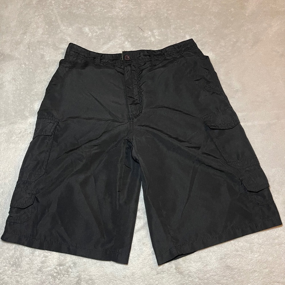 Airwalk Shorts Mens 30 Black Cargo Polyester Skate Casual Utility Lightweight